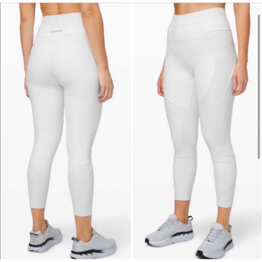 Lululemon New Ambition Boho Retro Old Money Leggings White Pockets 2